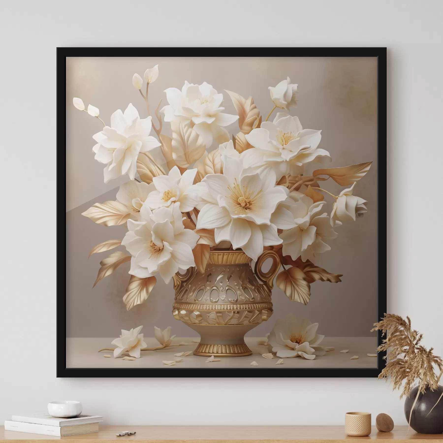 Fototapet Něžná kytice v klasické váze ve stylu realismu f44237