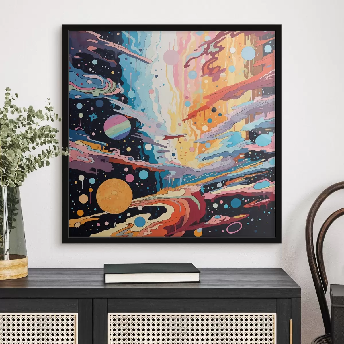 Poster Vesmír v pohybu ve stylu abstraktní malby f44238