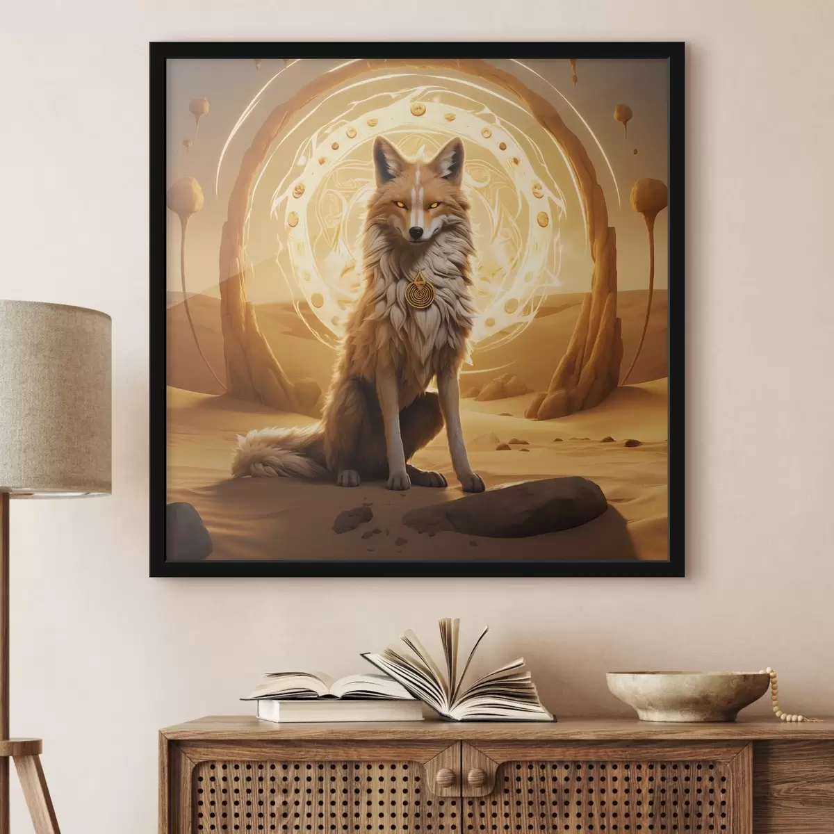 Poster Mystická liška v záři pouště f44246