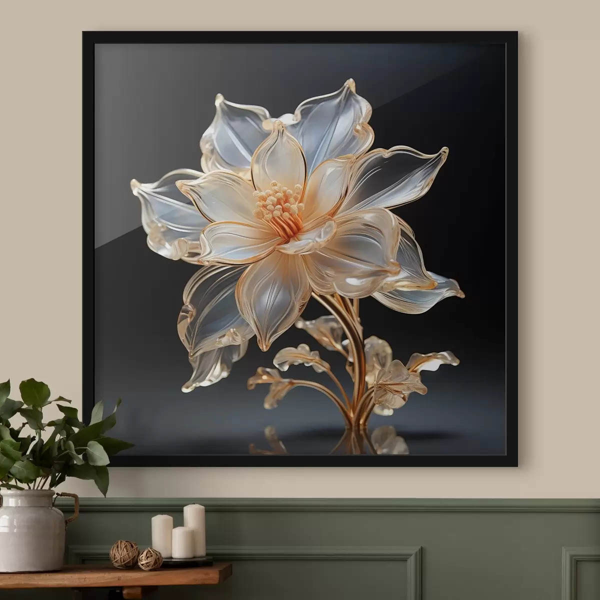 Poster Nádherná průhledná květina v minimalistickém stylu f44251