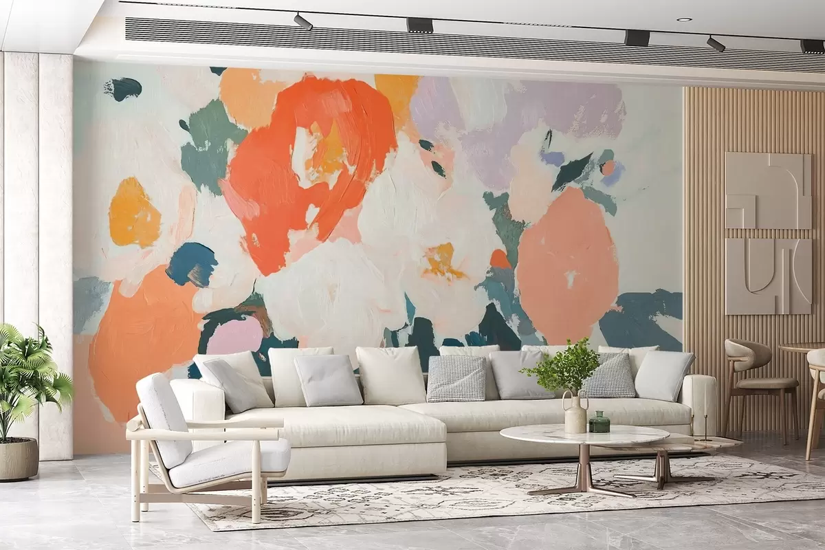 Fototapet Abstraktní akrylové květiny w09070