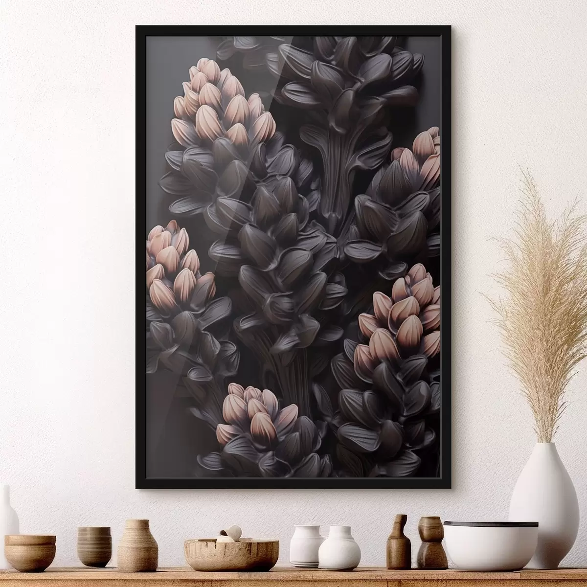 Poster Tmavé květy f44296