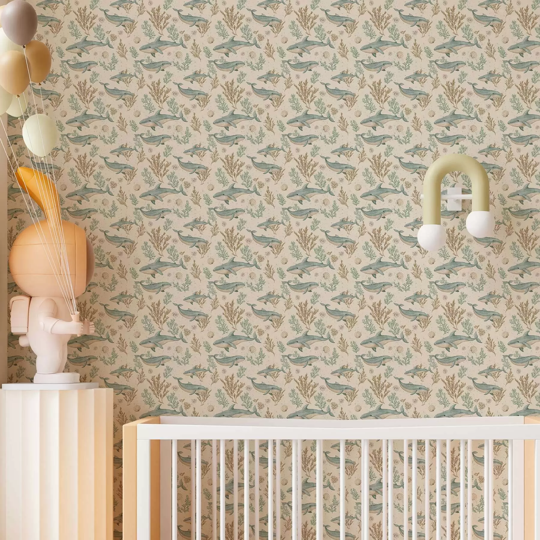 Fototapet Velryby na bílém pozadí a00117