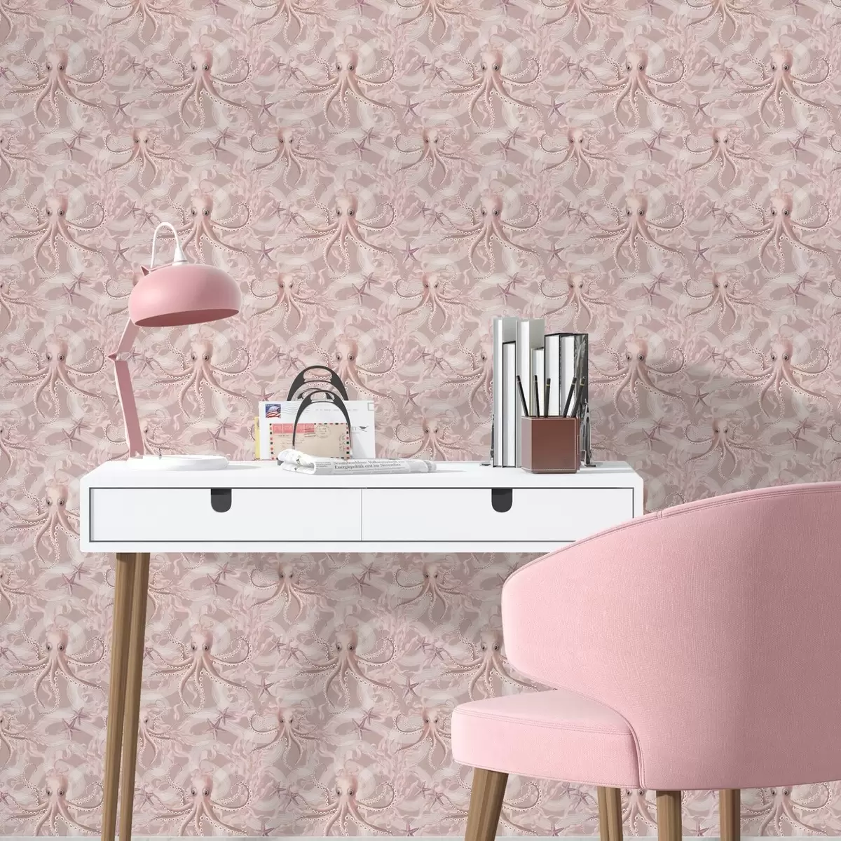 Tapety Chobotnice na růžovém pozadí a00120