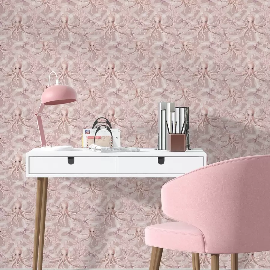 Fototapet Chobotnice na růžovém pozadí a00120