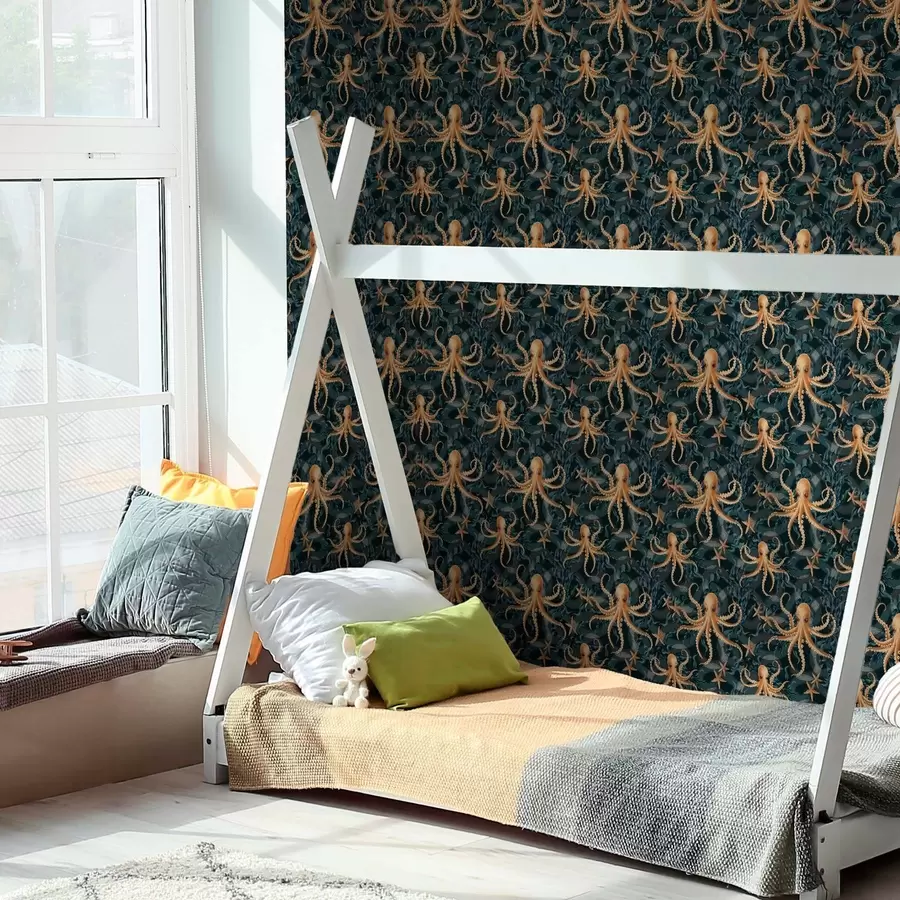 Fototapet Chobotnice na tmavě modrém pozadí a00120v1