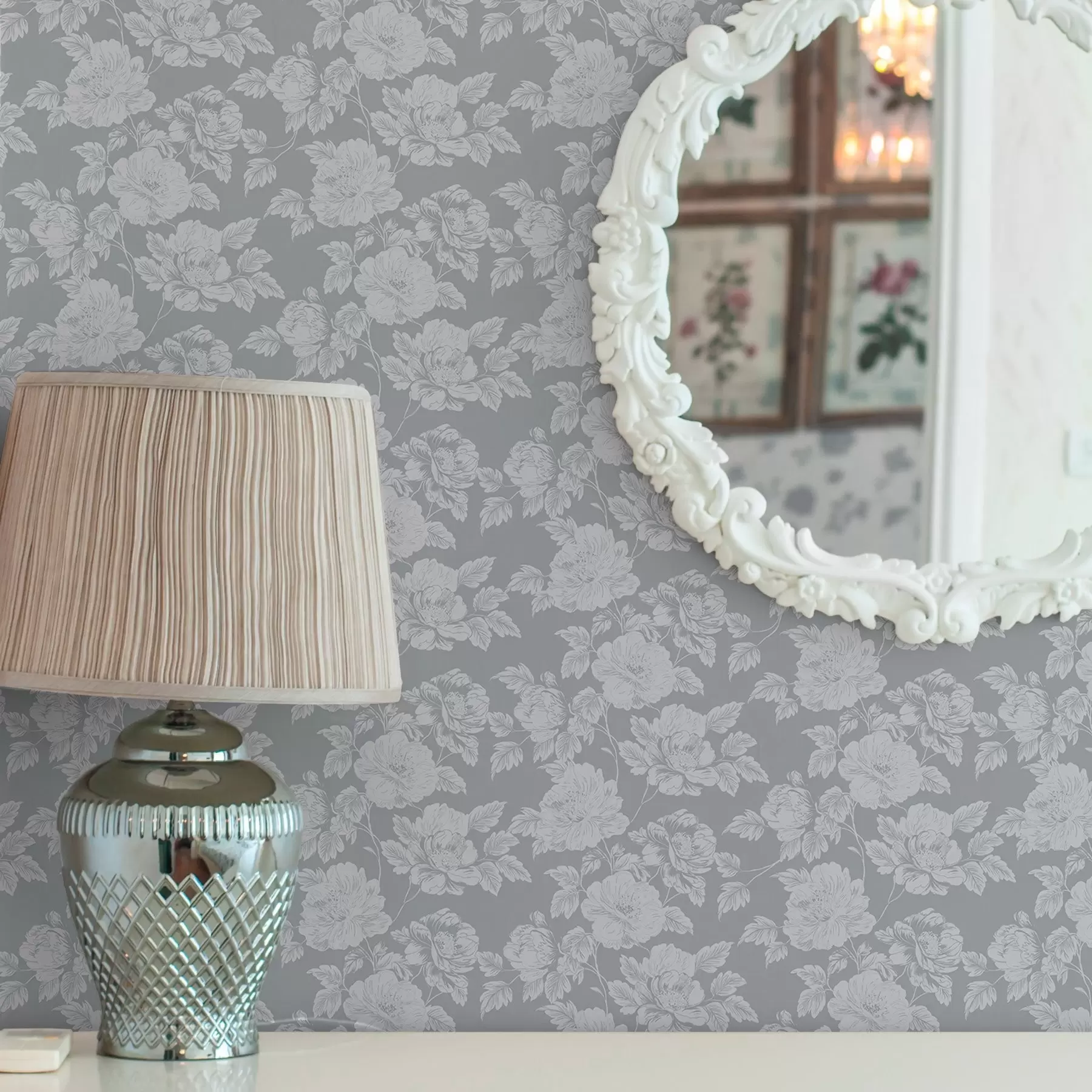 Fototapet Světlé květiny na šedém pozadí a00129v1