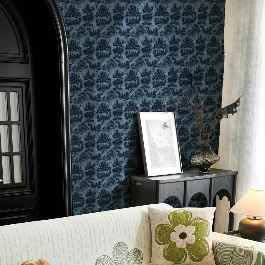 Fototapet Gotické hrady mezi stromy v nočním lese a00130v1