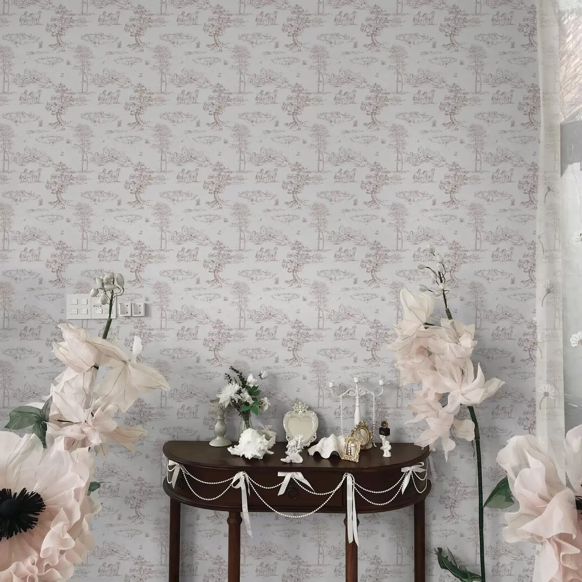 Tapety Venkovská krajina s hradem a koňmi a00133