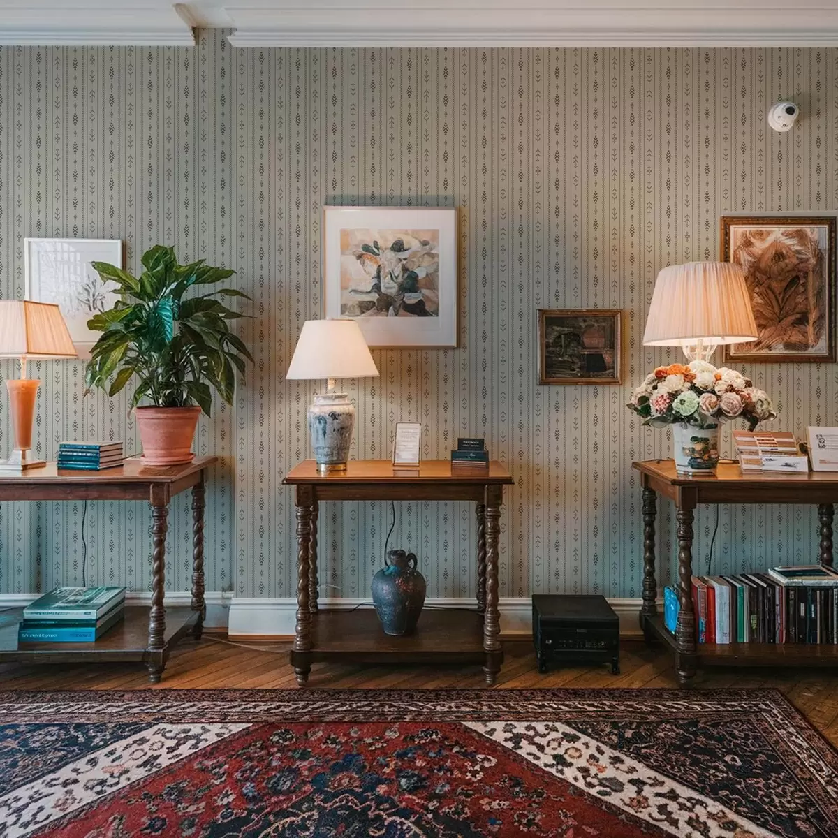 Tapety Etnický motiv se vzory v šedé a mátové barvě a00138