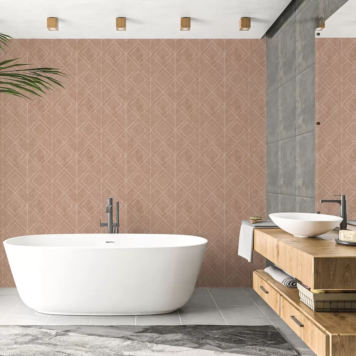 Tapety Kosočtverce a grafické linie v zemitých tónech a00141v1