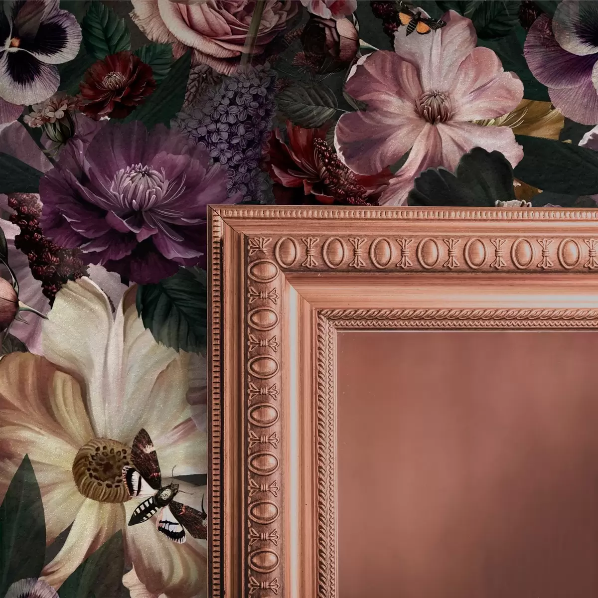 Tapety Umělecký květinový potisk v tmavých barvách a00147