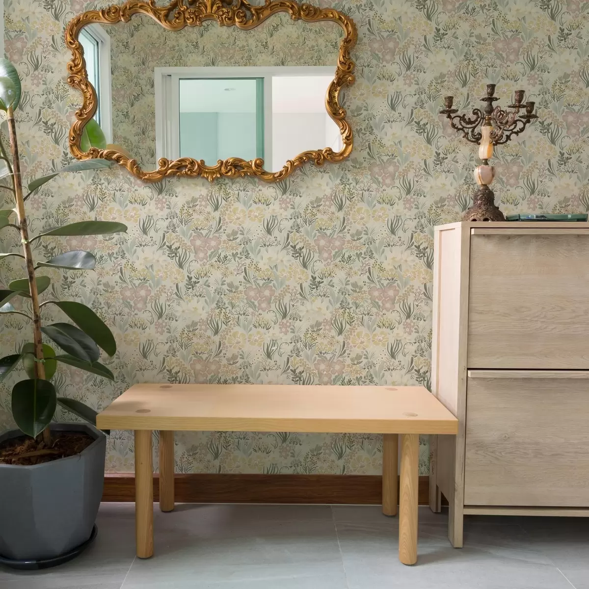 Tapety Květinový potisk v pastelové paletě a00154v1