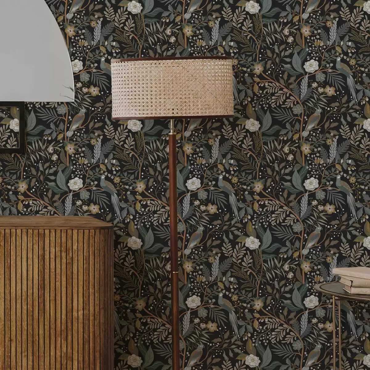 Tapety Ptáci mezi větvemi na tmavém pozadí a00161