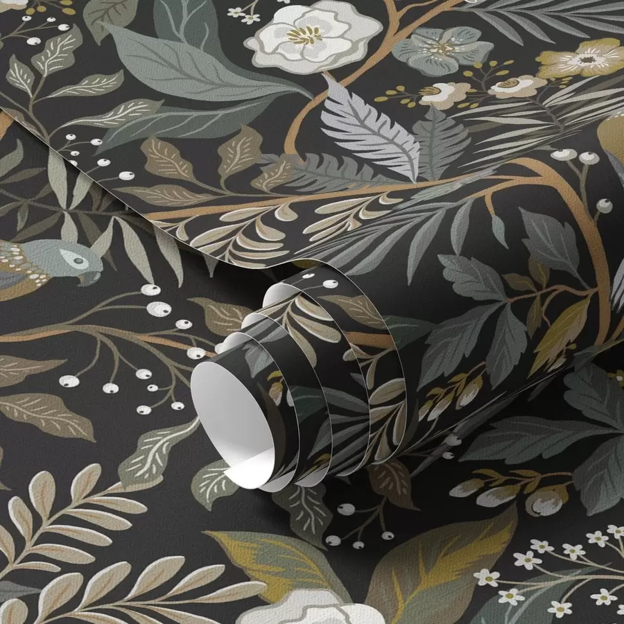 Fototapet Ptáci mezi větvemi na tmavém pozadí a00161