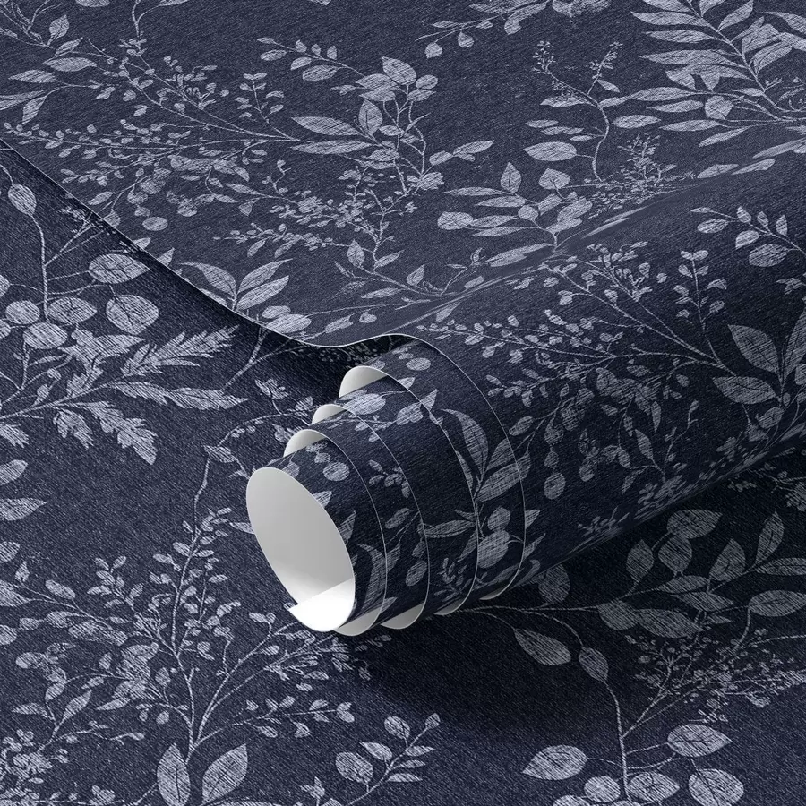 Fototapet Světlý botanický potisk na tmavém pozadí a00166