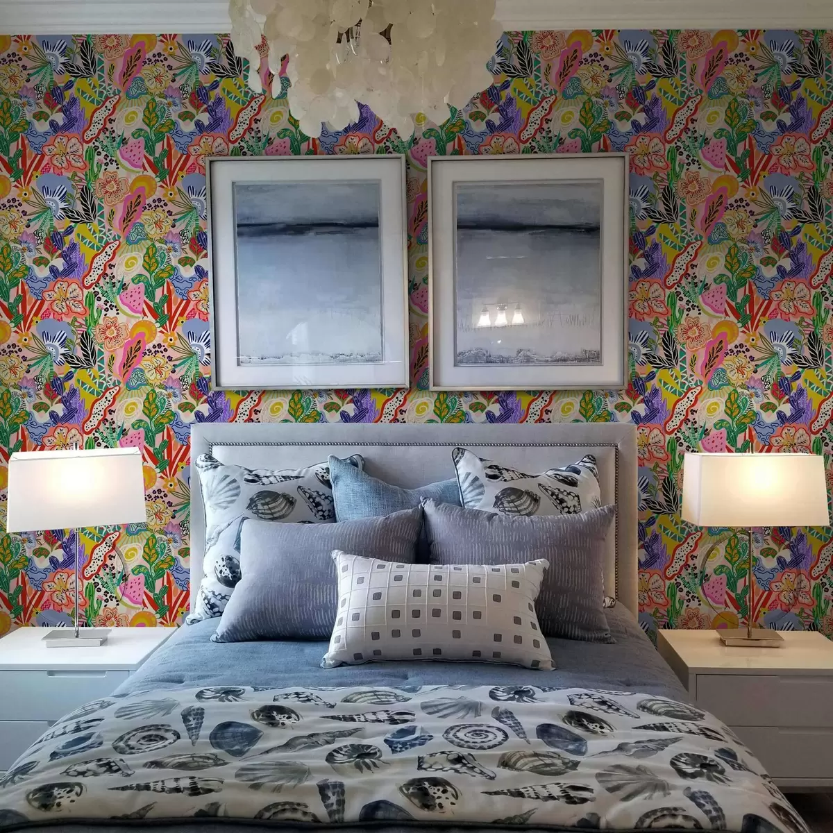 Tapety Abstraktní květinový potisk ve stylu pop art a00167