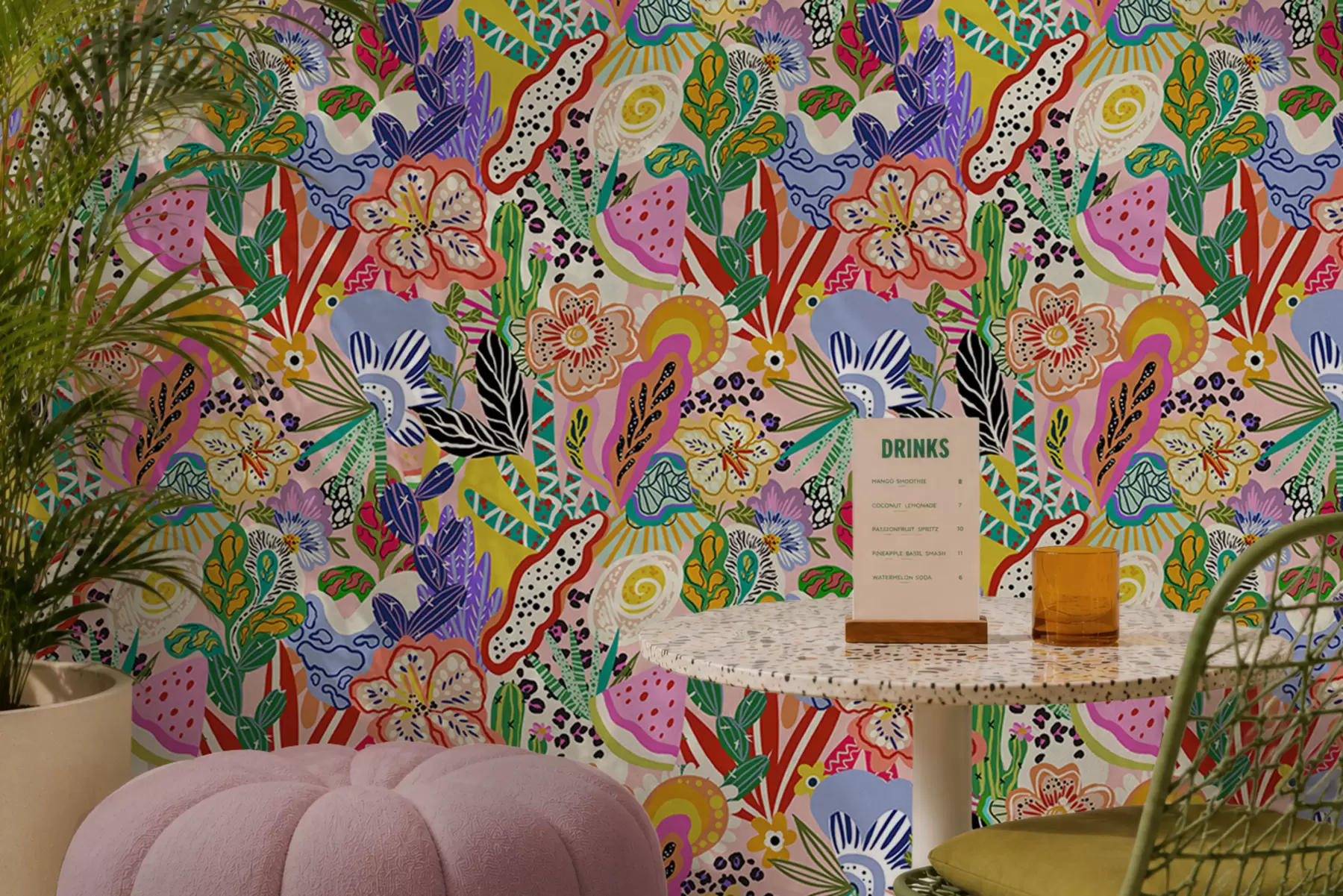 Fototapet Abstraktní květinový potisk ve stylu pop art a00167