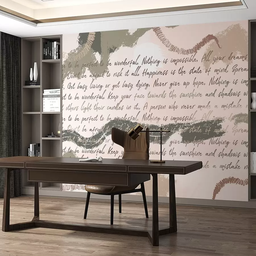 Fototapet Design s inspirativními citáty, abstrakce, přírodní barvy w03909