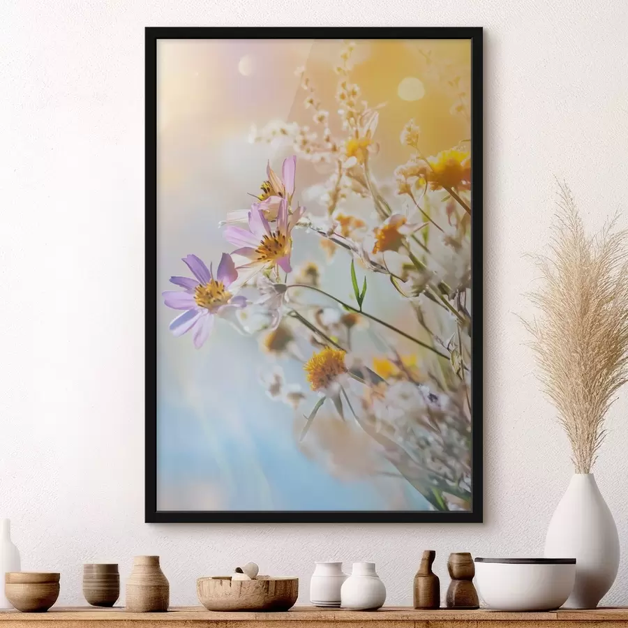 Fototapet Divoké květiny na světlém pozadí f44314