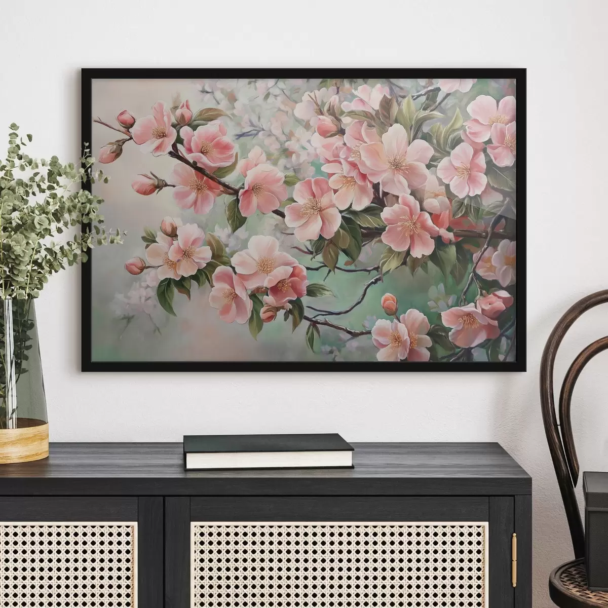 Poster Kvetoucí růžové větve stromů f44327