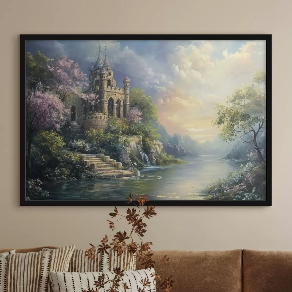 Poster Hrad na břehu jezera f44329