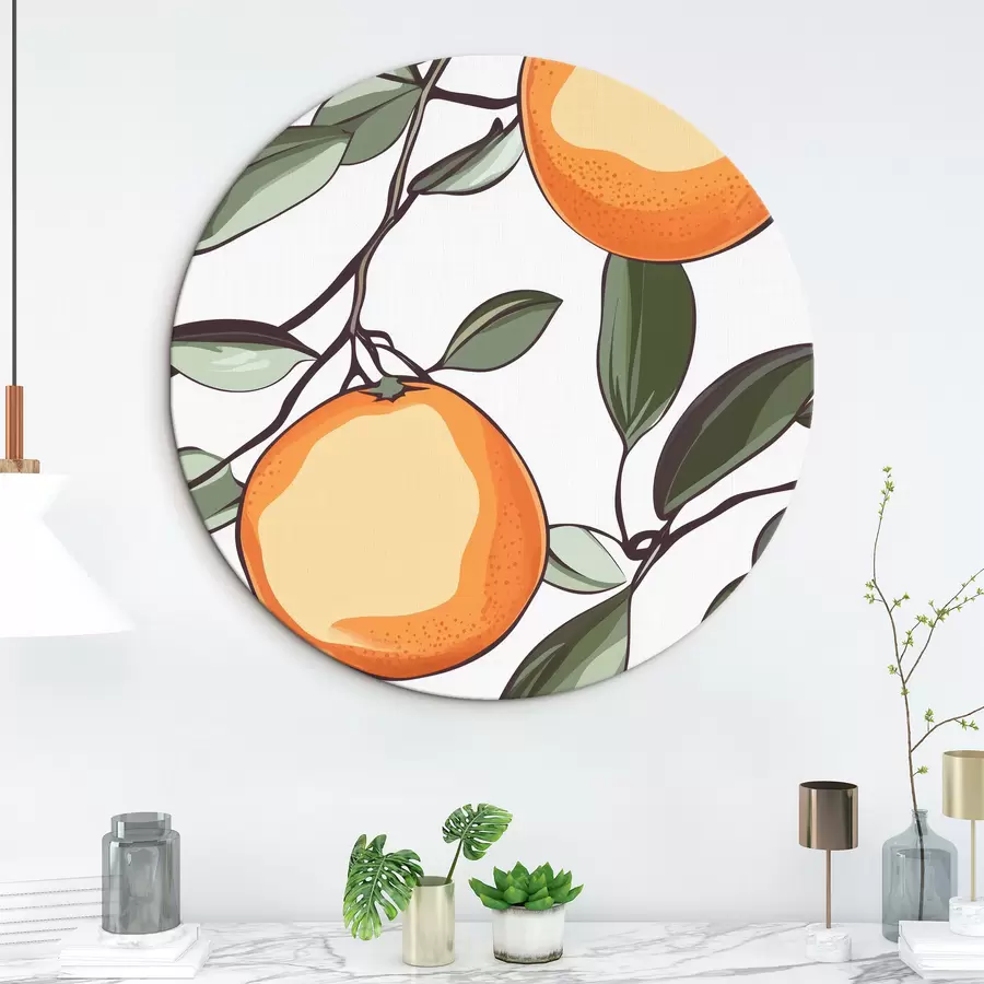 Obraz Malované pomeranče na větvi Č. r44319