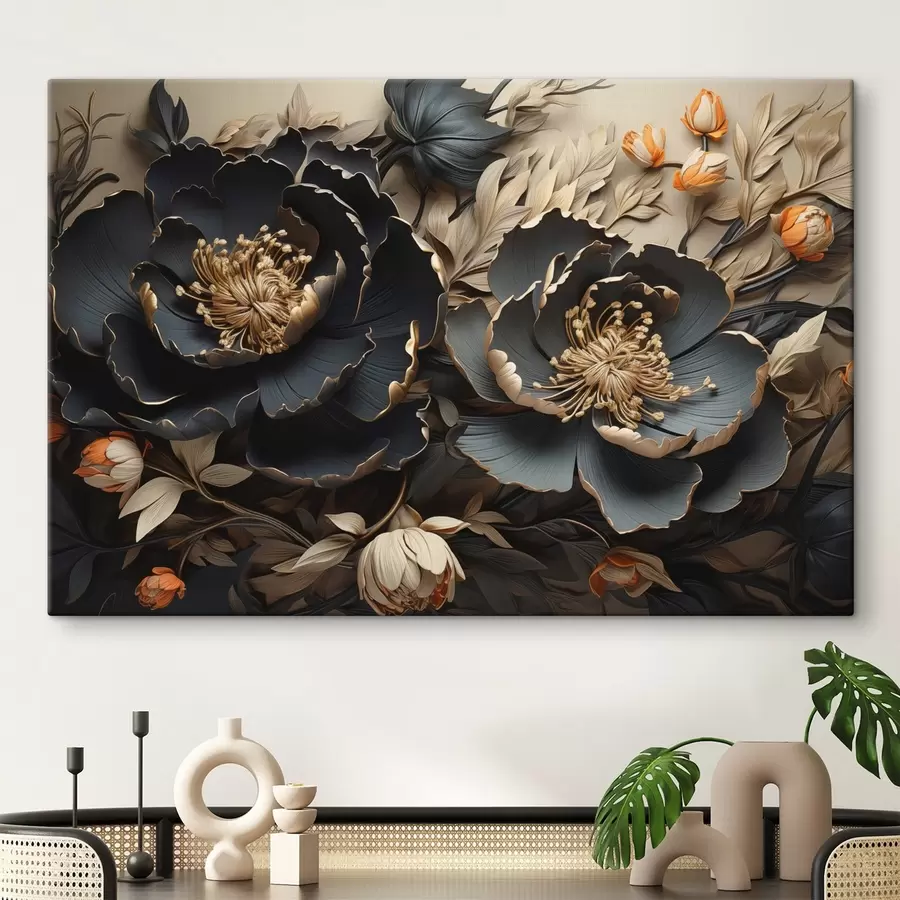Obraz Velké tmavé květy Č. s44378