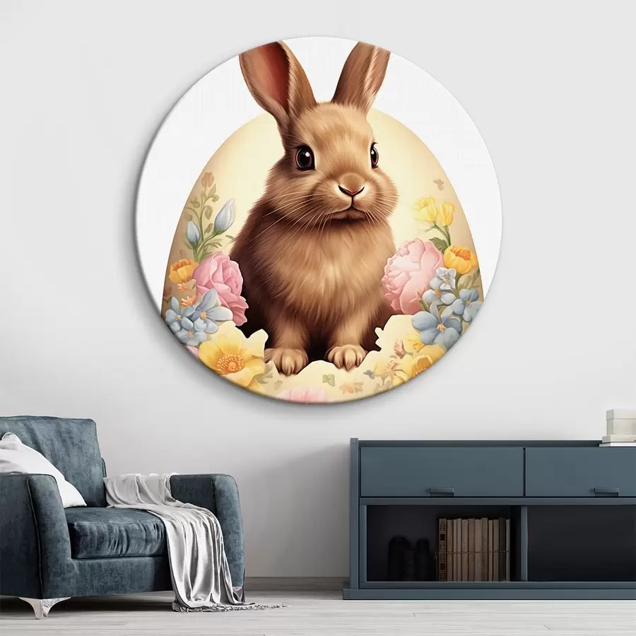 Obraz Králík v akvarelových květinách Č. r44383