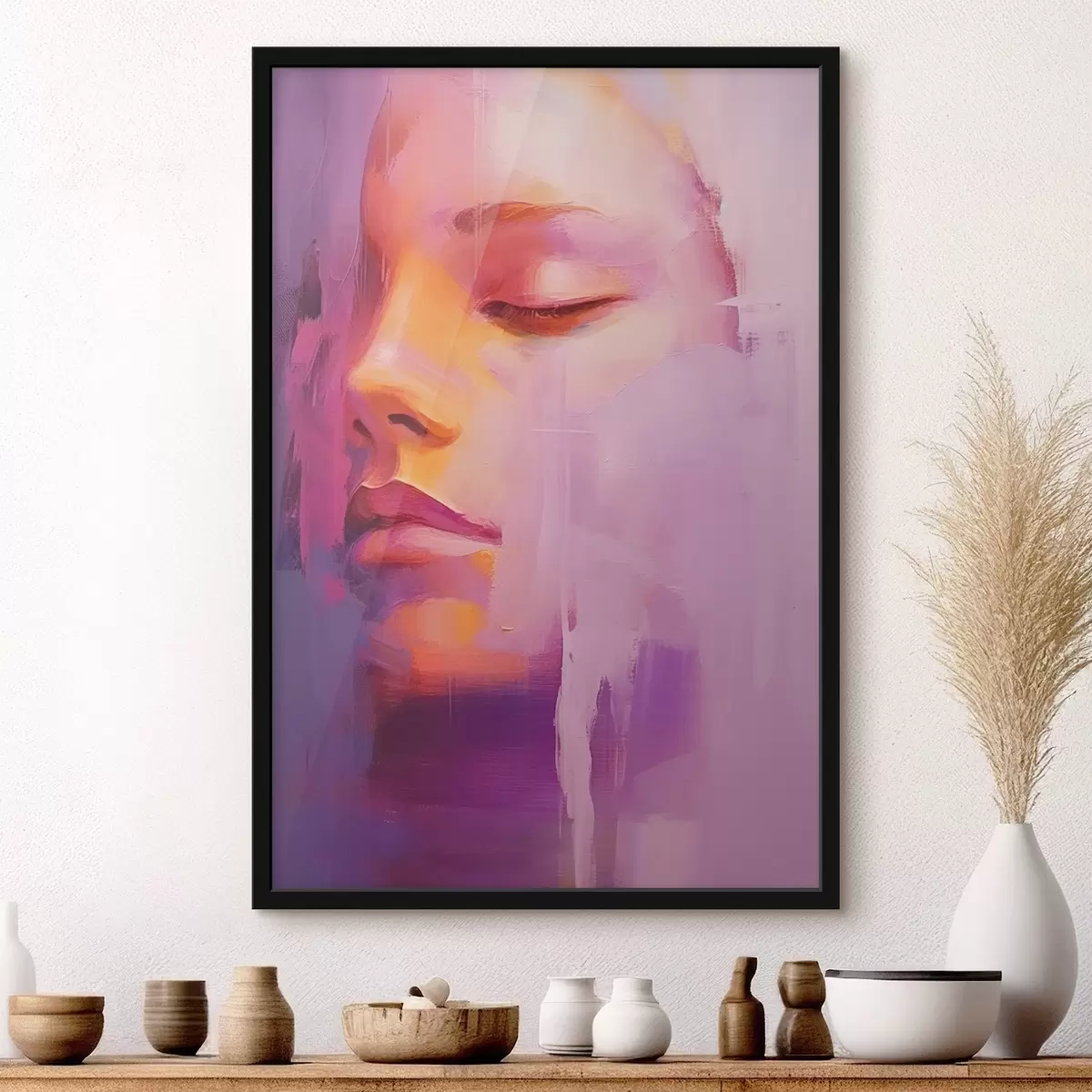 Poster Obličej dítěte v barvě f44280