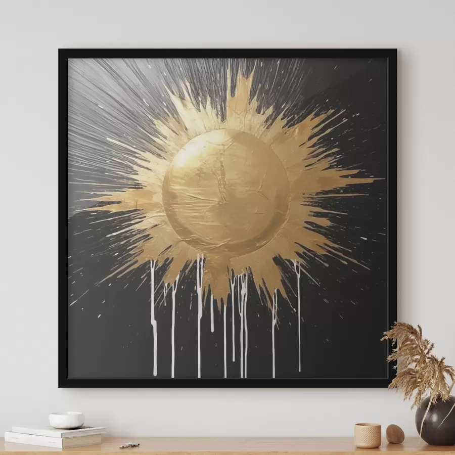 Fototapet Abstraktní žluté slunce f44281