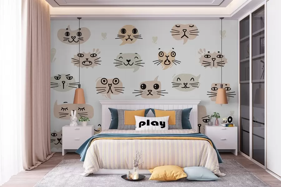 Fototapet Kočičí obličeje w03951