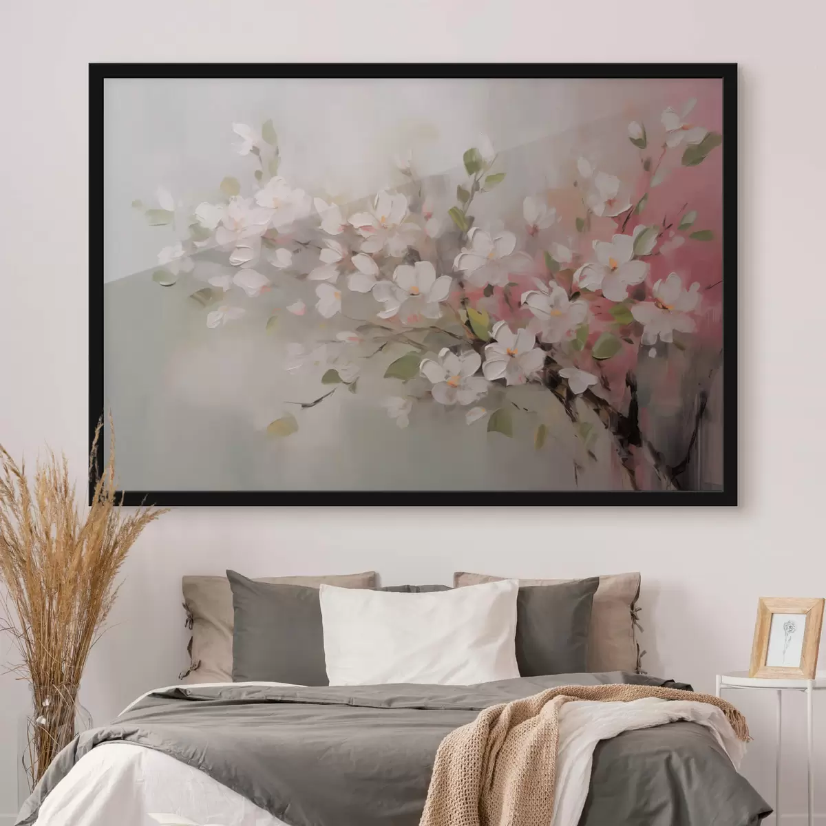 Poster Abstraktní větev s jemnými květy f44366