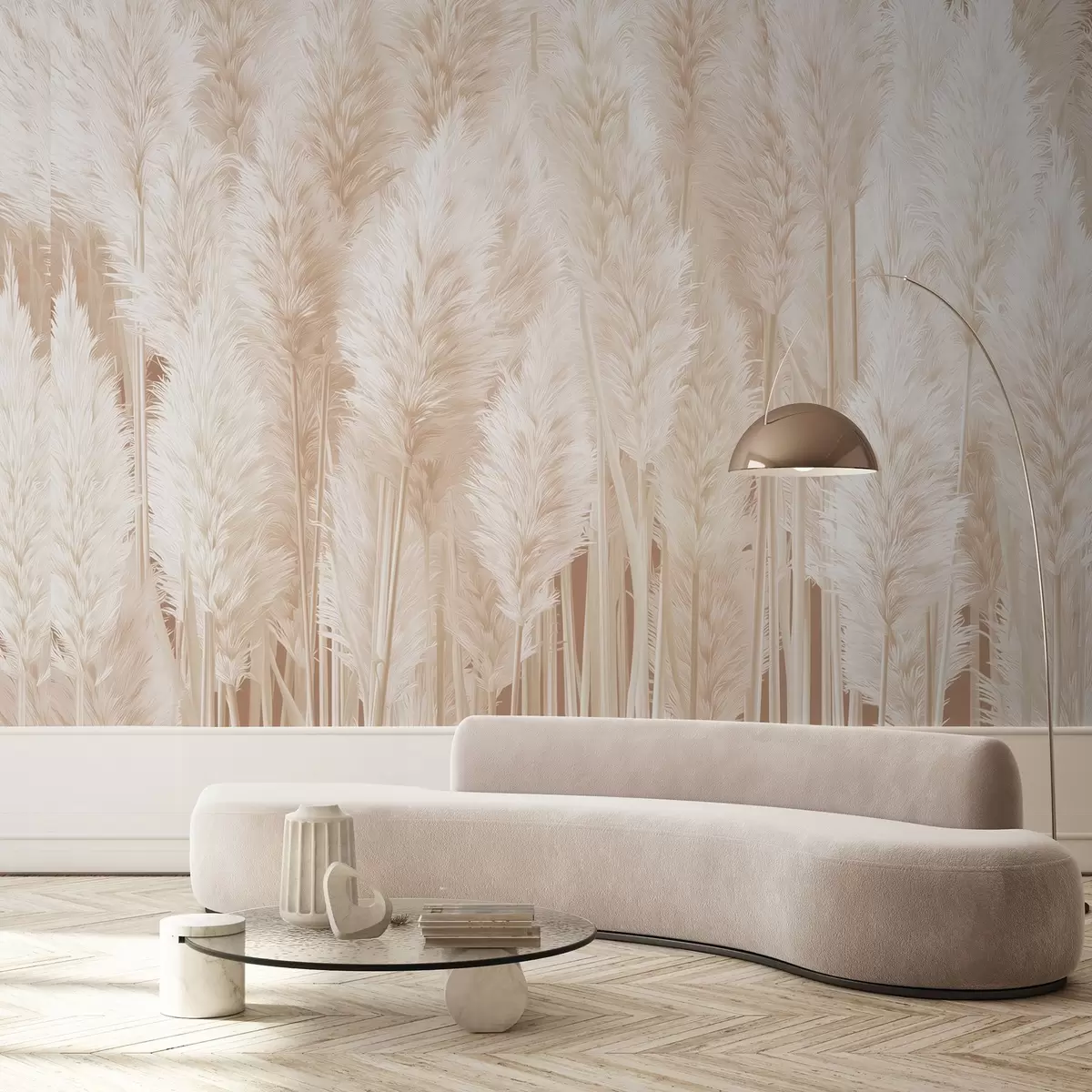 Fototapet Tráva pampas v béžových tónech w09126