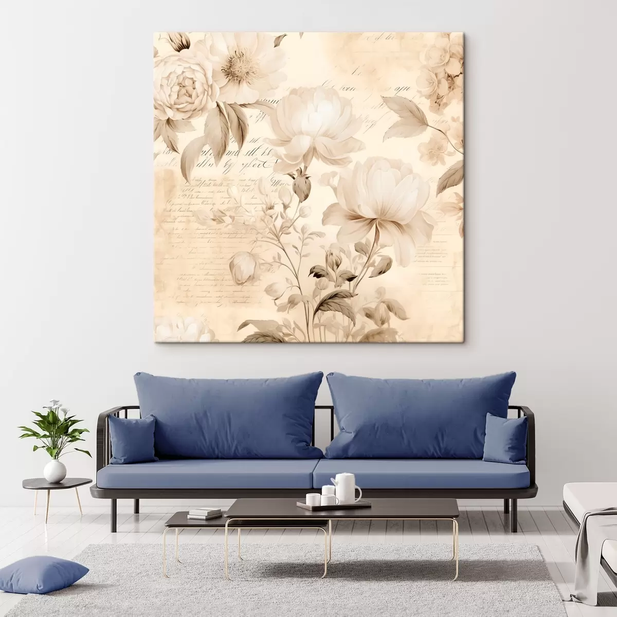 Obraz Vintage kompozice krémově bílých květů Č. s44332