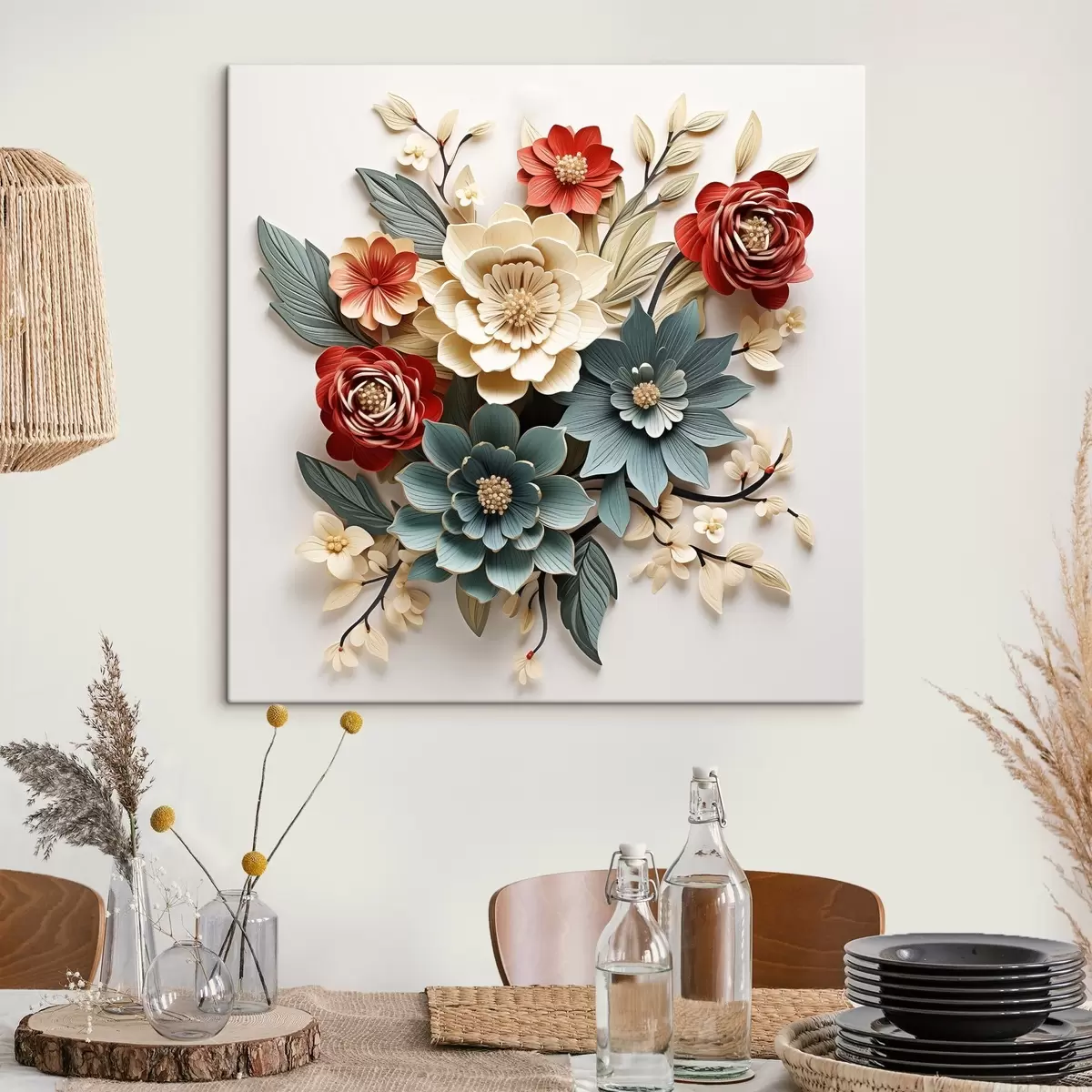 Obraz Jasná a objemná 3D květinová kompozice Č. s44338
