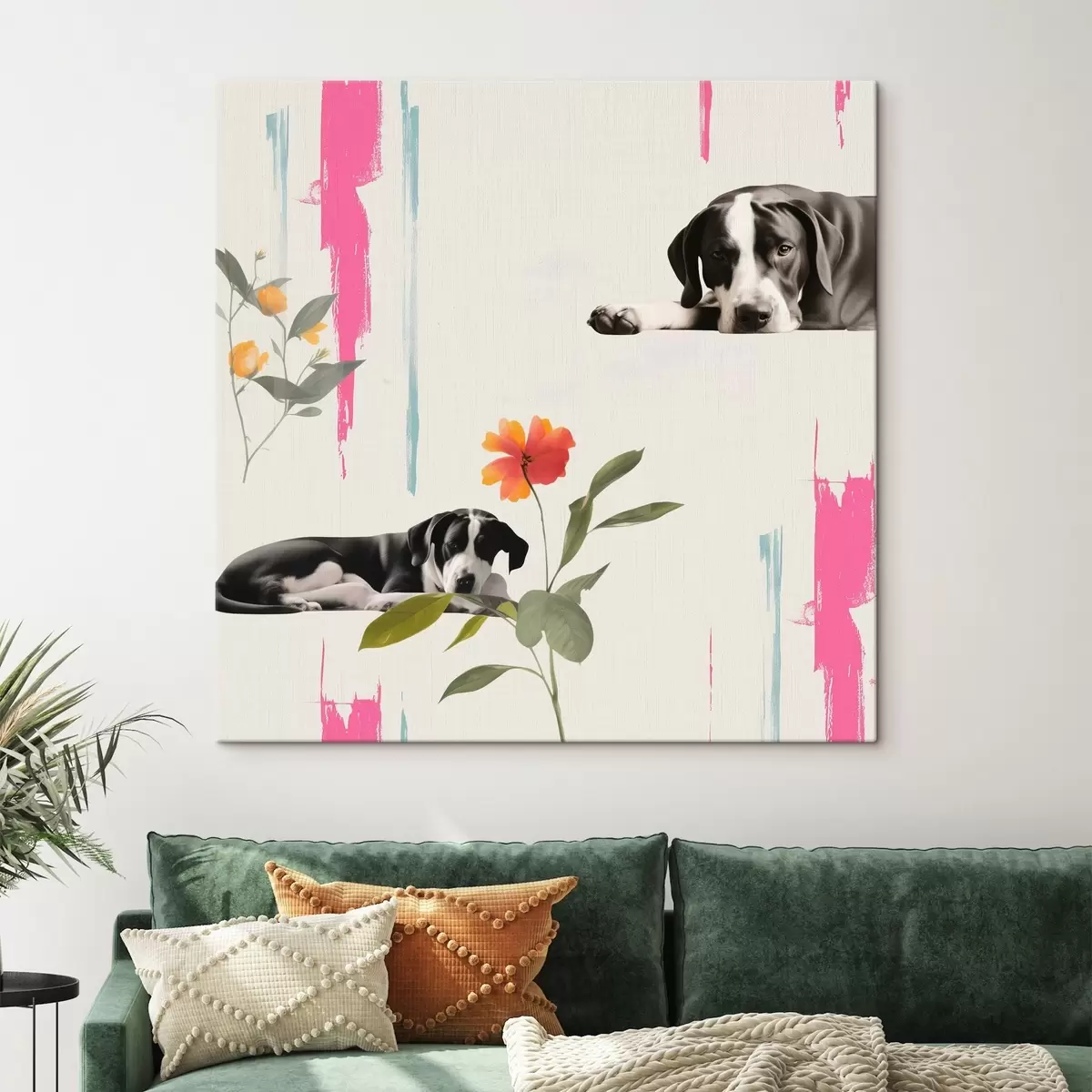 Obraz Černobílá německá doga se smutnýma očima Č. s44339