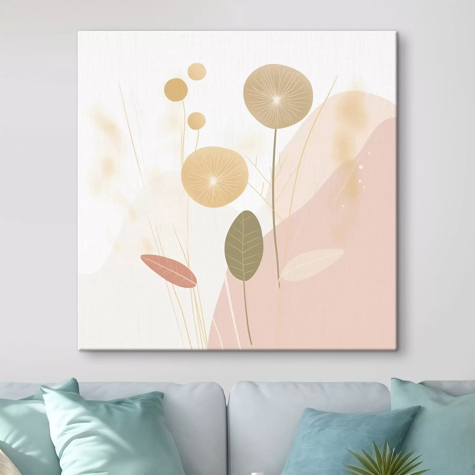 Obraz Abstraktní květiny v pastelových tónech Č. s44344