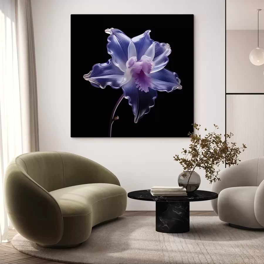 Obraz Průsvitné okvětní lístky s žilkami na černém pozadí Č. s44347