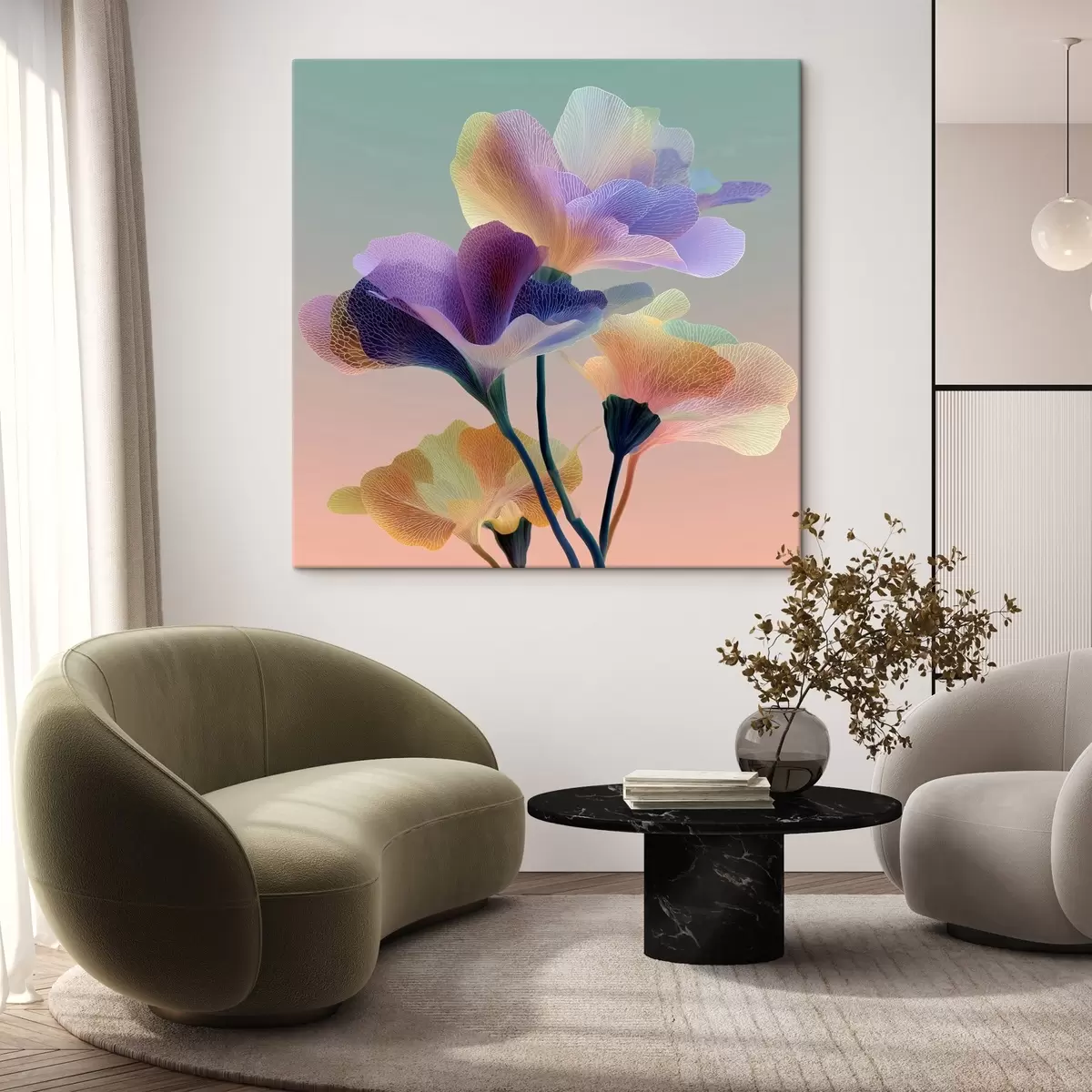 Obraz -Průsvitné květy s jemnými žilkami Č. s44350