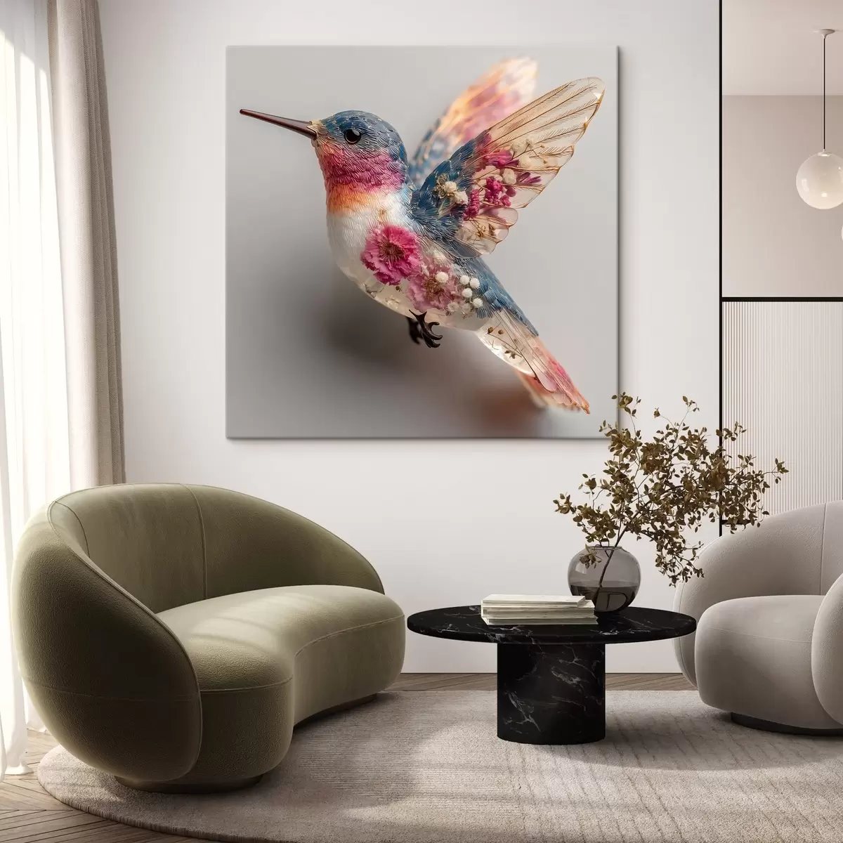 Obraz Křišťálová lehkost s květinovým srdcem Č. s44353