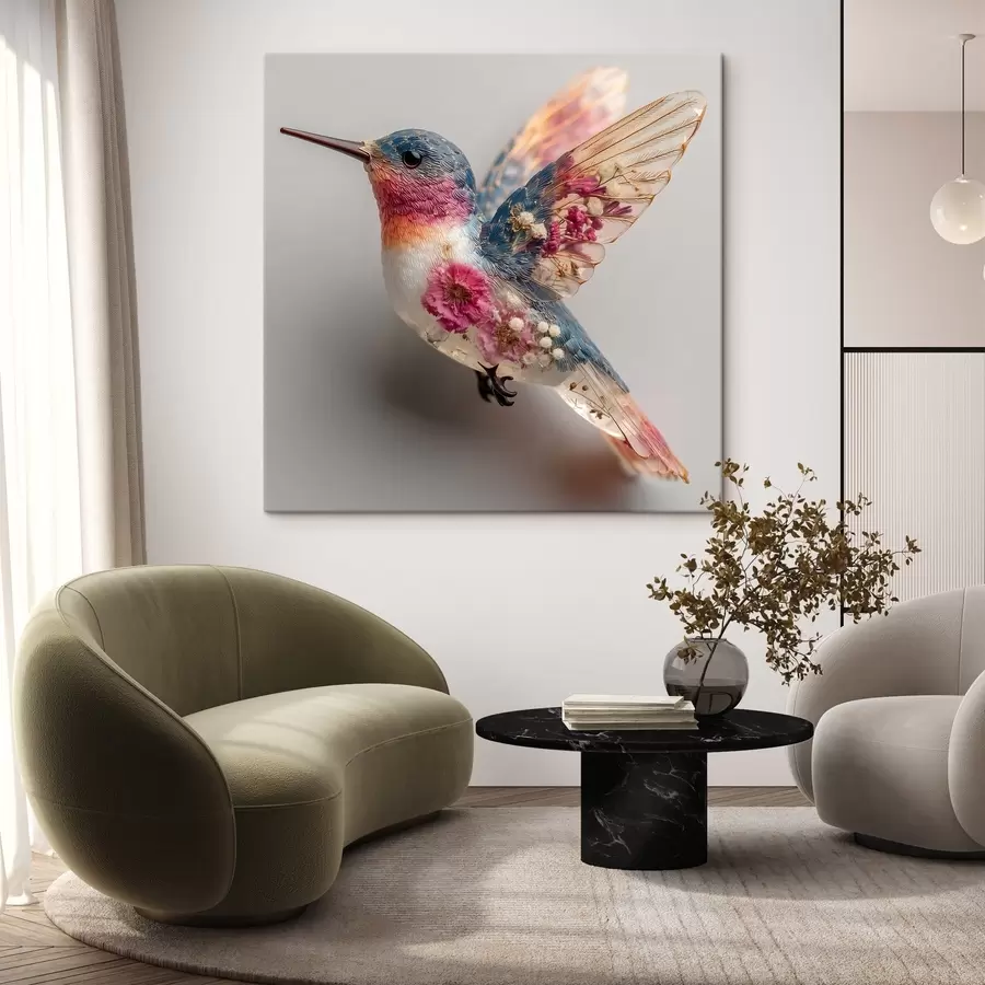 Obraz Křišťálová lehkost s květinovým srdcem Č. s44353