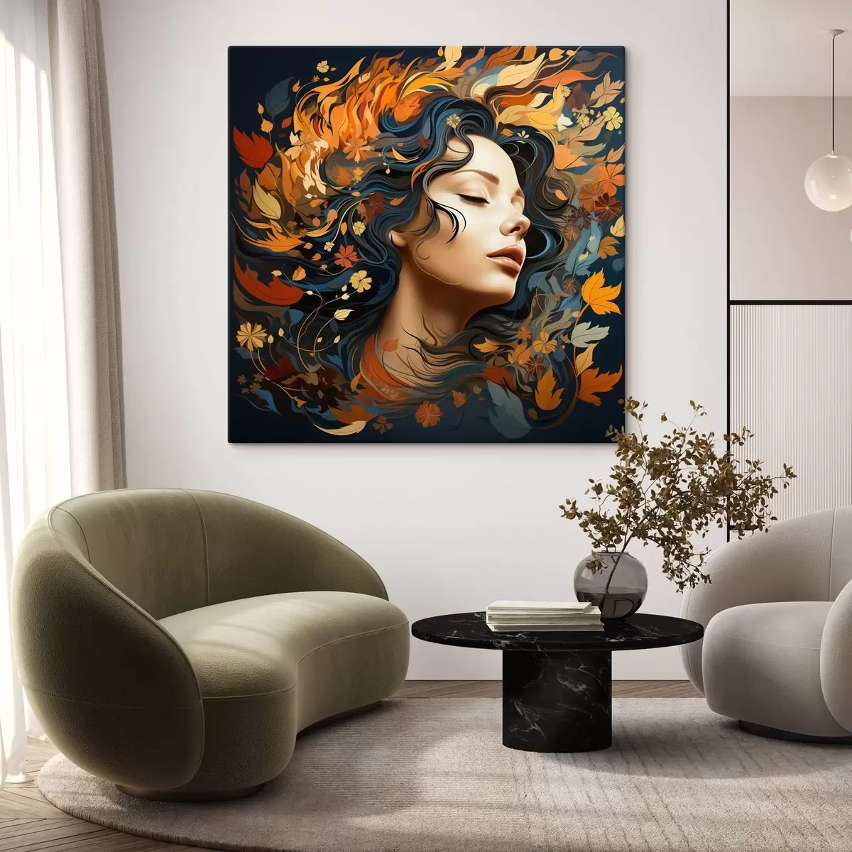 Obraz Dívka a padající listí Č. s44358