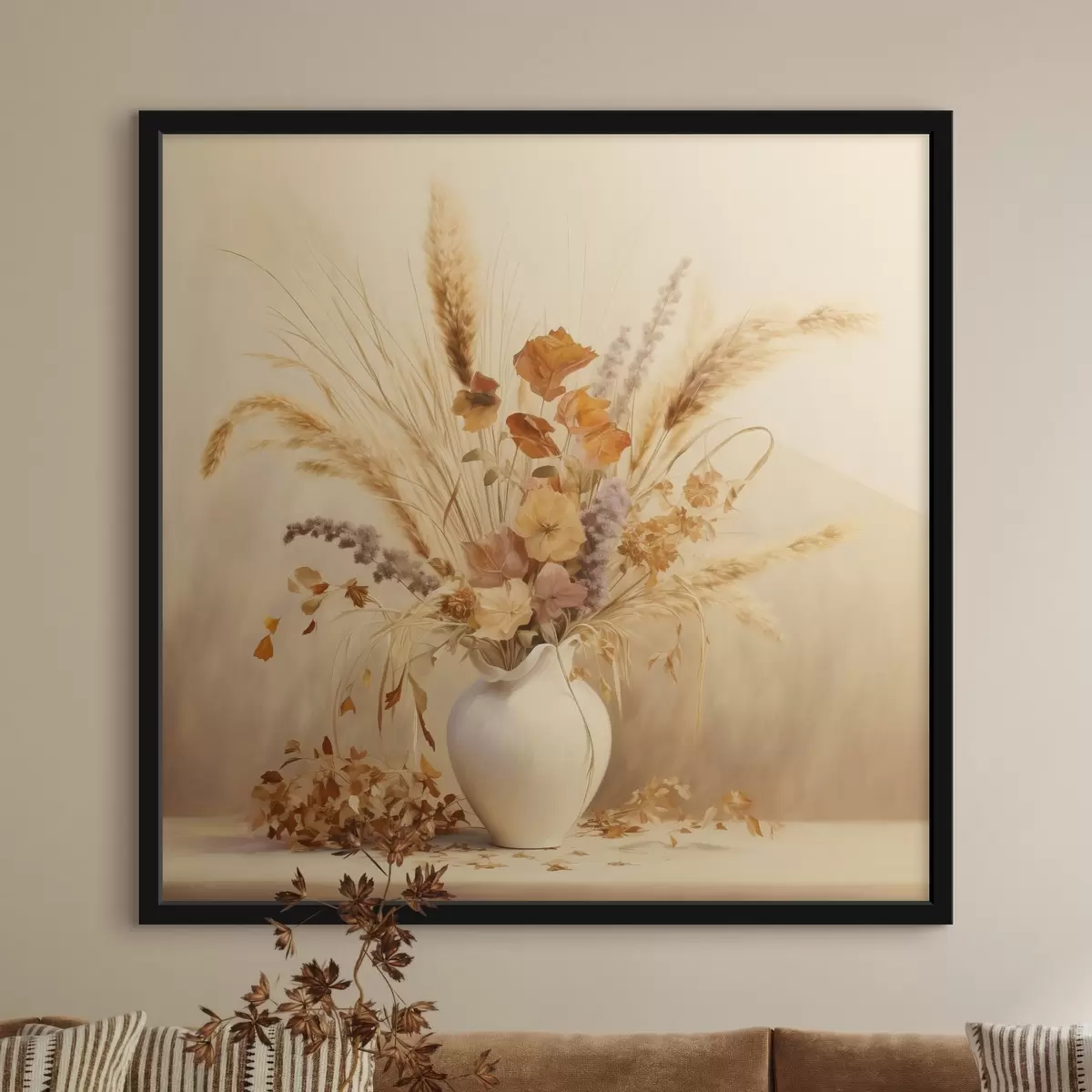 Poster Pastelová symfonie sušených květin f44336