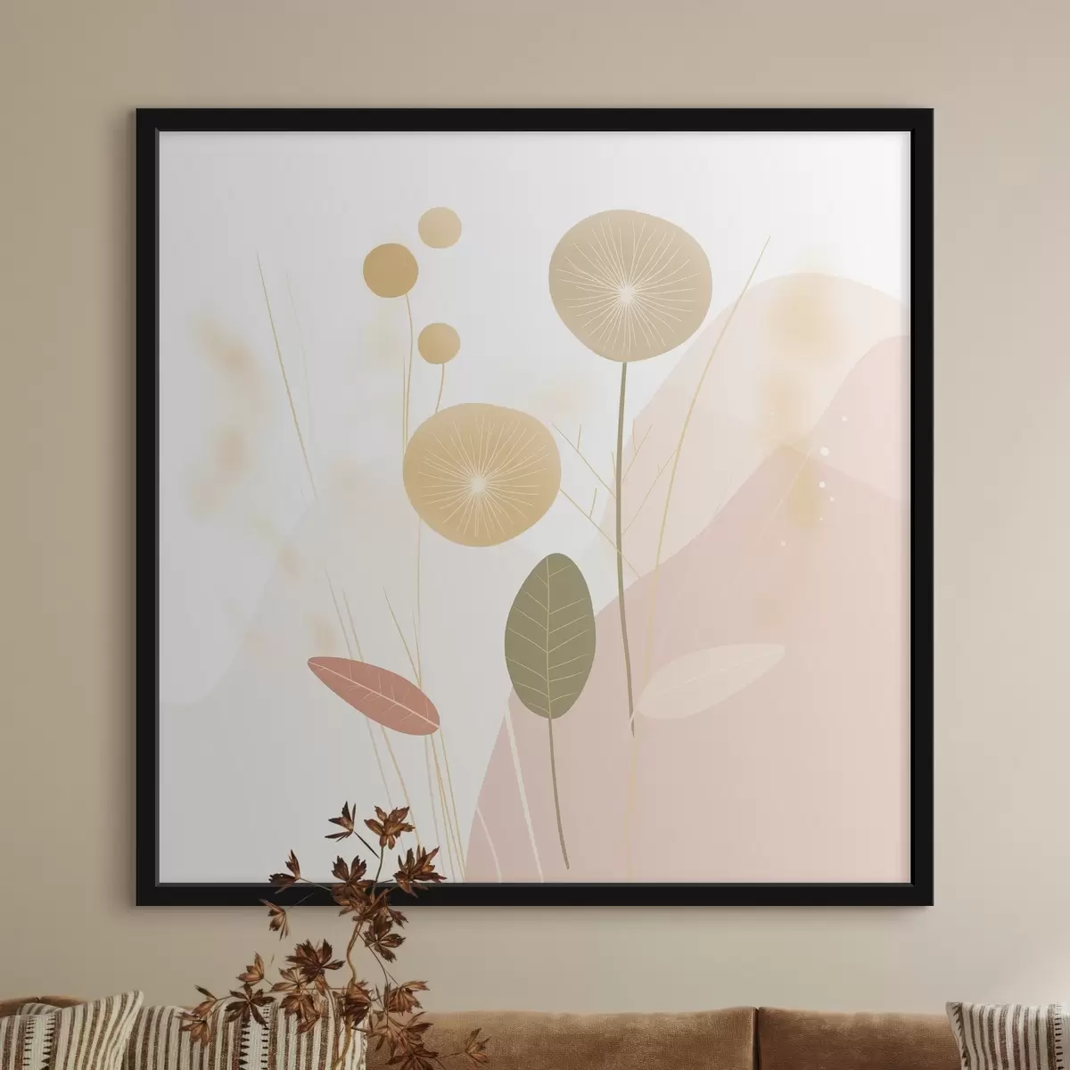 Poster Abstraktní květiny v pastelových tónech f44344