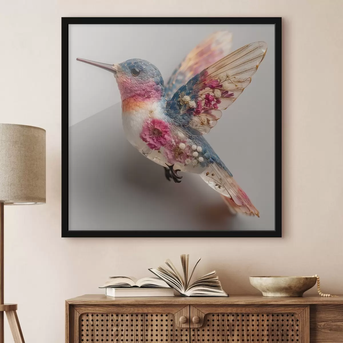 Poster Křišťálová lehkost s květinovým srdcem f44353