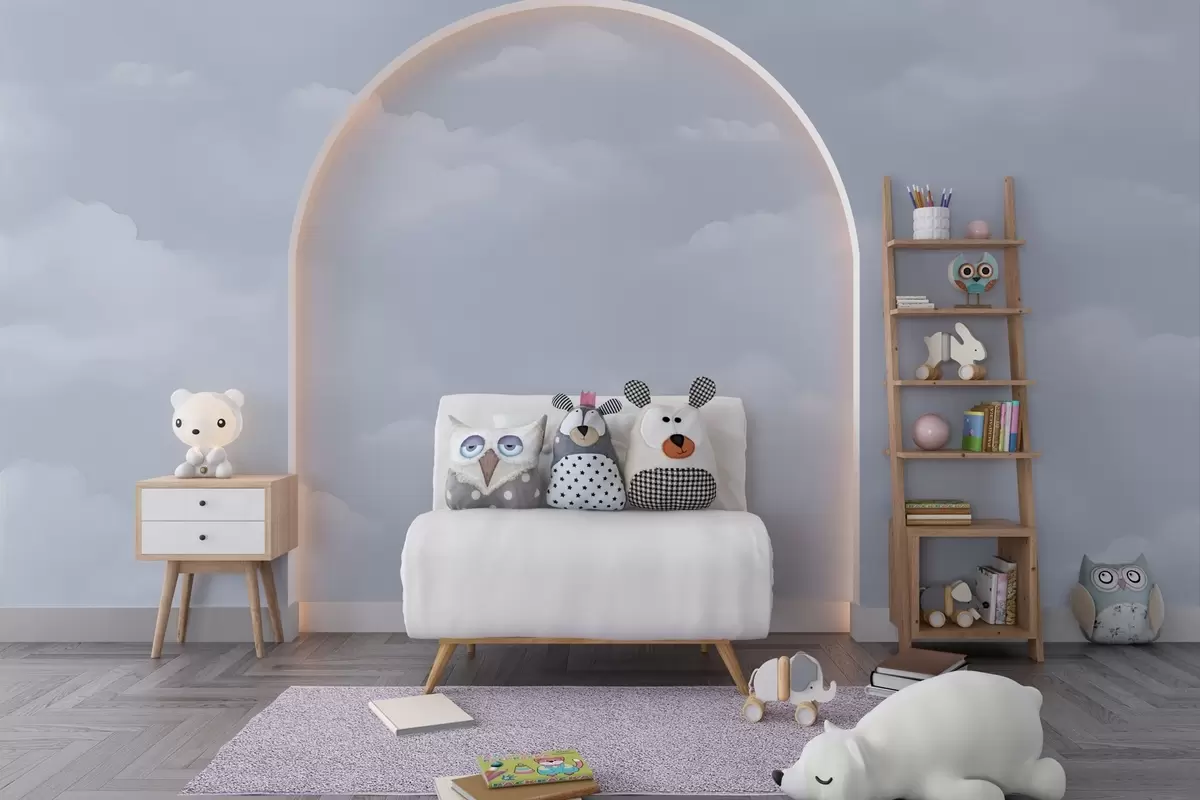 Fototapet Modré mraky v lehké akvarelové technice w03994v1