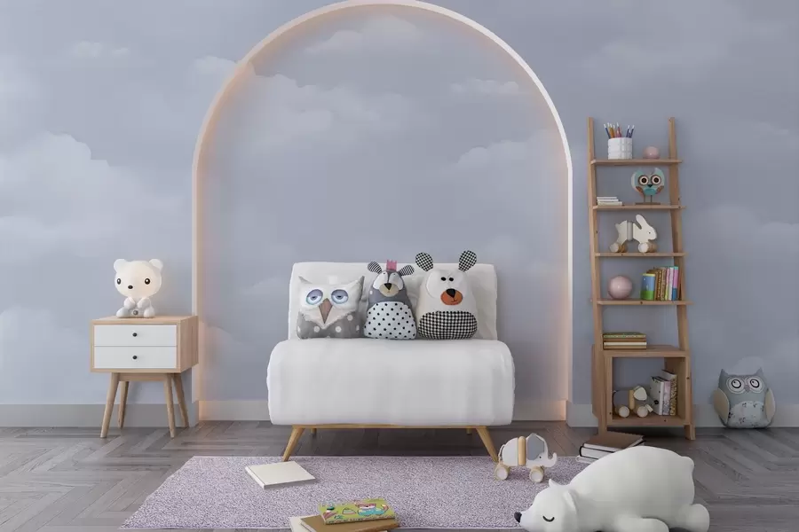 Fototapet Modré mraky v lehké akvarelové technice w03994v1