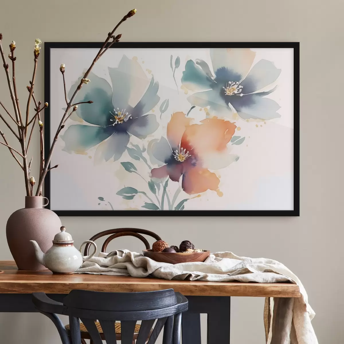 Poster Květiny imitace akvarelu f44424