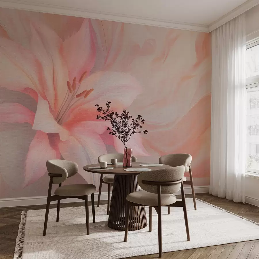 Fototapet Květina lilie tekutina abstrakce, květinová, barevná kresba w04006